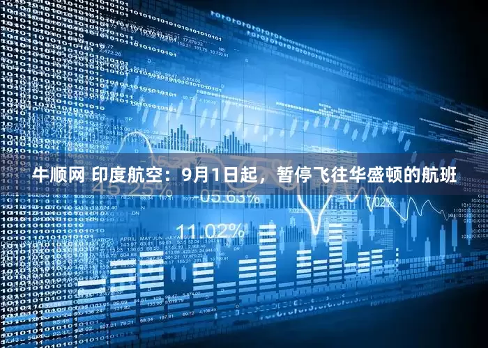 牛顺网 印度航空：9月1日起，暂停飞往华盛顿的航班